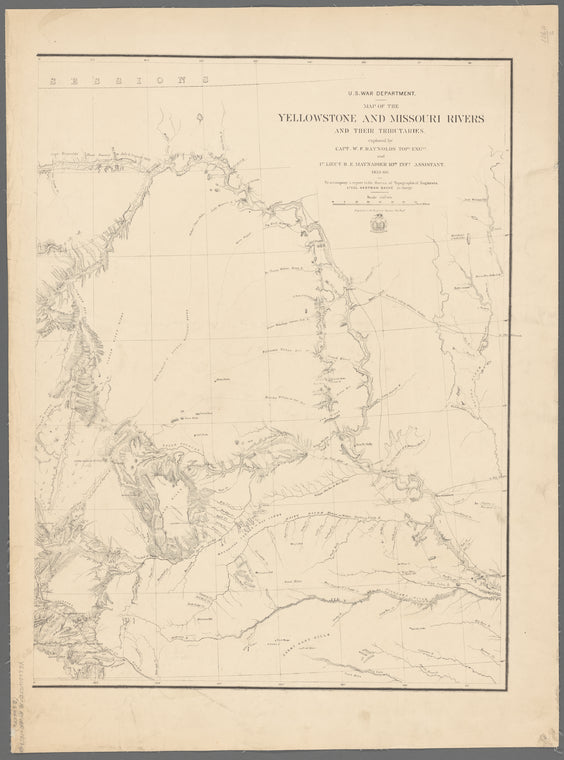 Map of the Yellowstone and Missouri Rivers and their tributaries : explored by Capt. W.F. Raynolds and 1st Lieut. H.E. Maynadier, 10th Inft. Assistant, 1859-60